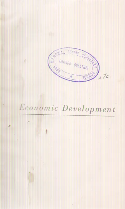 ECONOMIC DEVELOPMENT BY GERALD M. MEIER