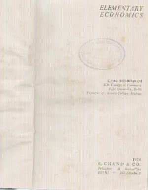 ELEMENTARY ECONOMICS BY K.P.M. SUNDHARAM