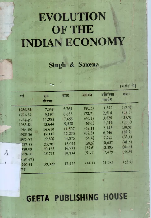 EVOLUTION OF THE INDIAN ECONOMY BY SINGH