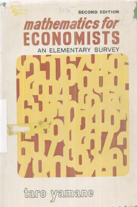 MATHEMATICS FOR ECONOMISTS BY TARO YAMANE