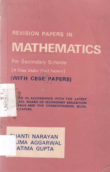 REVISION PAPERS IN MATHEMATICS BY SHANTI NARAYAN