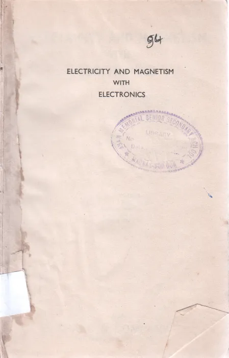 ELECTRICITY AND MAGNETISM