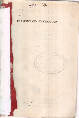 ELEMENTARY PHYSIOLOGY BY BIHARI LAL BHATIA