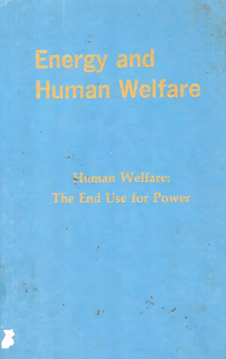 ENERGY AND HUMAN WELFARE A CRITICAL ANALYSIS BY BARRY COMMONER