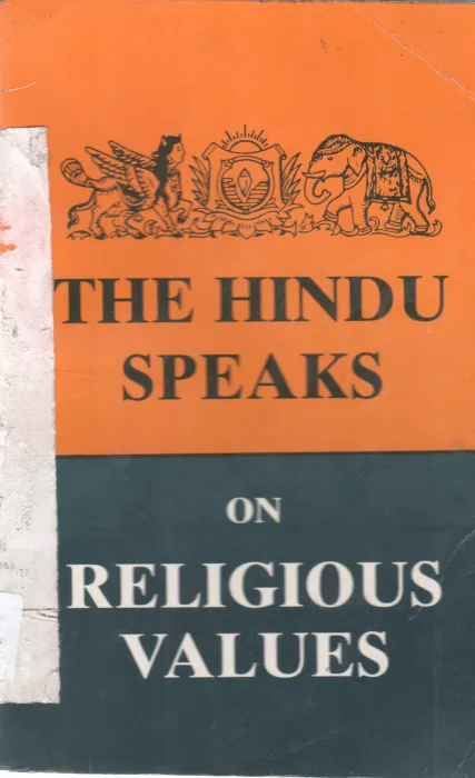 THE HINDU SPEAKES ON RELIGIOUS VALUES