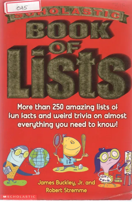 BOOK OF LISTS BY JAMES BUCKLEY, JR. AND ROBERT STREMME