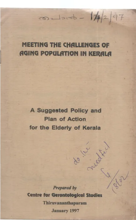 MEETING THE CHALLENGES OF AGING POPULATION IN KERALA BY GROUP OF EDITORS