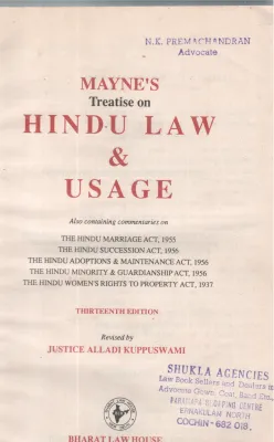MAYNE'S TREATISE ON HINDHU LAW &amp; USAGE BY JUSTICE ALLADI KUPPUSWAMI