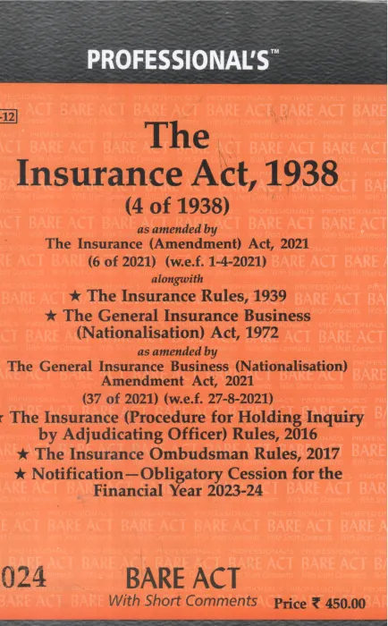 THE INSURANCE ACT ,1938(4 OF 1938) BY GROUP OF EDITORS