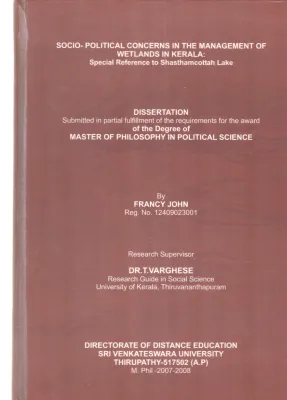 DISSERTATION OF THE DEGREE OF MASTER OF PHILOSOPHY IN POLITICAL SCIENCE BY FRANCY JOHN