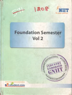 FOUNDATION SEMESTER VOL 2 P1 BY NIIT