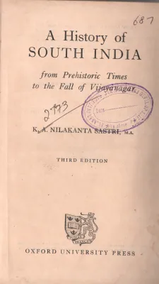 A History of South India BY K.A.Nilakanta Sastri