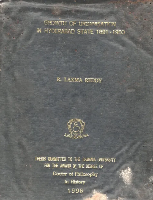 Growth of Urbanisation In Hyderabad State BY R.Laxma Reddy