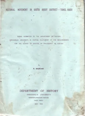 National Movement In South Arcot District BY K.Sankari