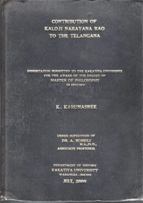 Construction Of Kaloji Narayana Rao To The Telangana BY k.Karunasree