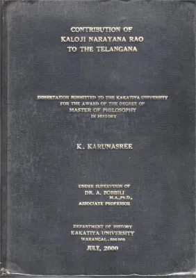 Construction Of Kaloji Narayana Rao To The Telangana BY k.Karunasree
