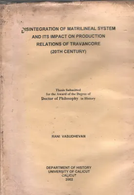 Disinergration Of Matrilineal System BY Rani Vasudhevan