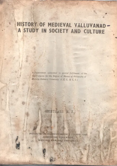 History Of Medieval Valluvanad BY Srikumari .M.N