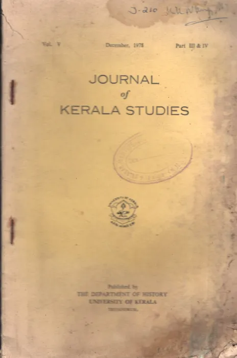Journal Of Kerala Studies BY Group Of Editors