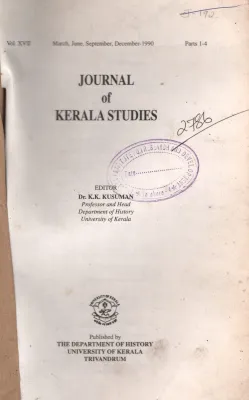 journal of Kerala Studies BY K..K.Kusuman