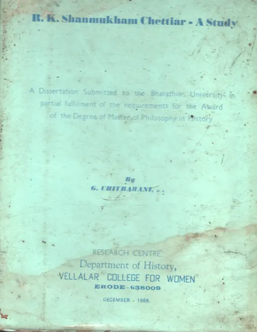 R.K.Shanmukham Chettiyar BY G.Chithararani