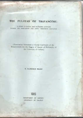 The Pulayas Of Travancore BY N.Florence Rajam