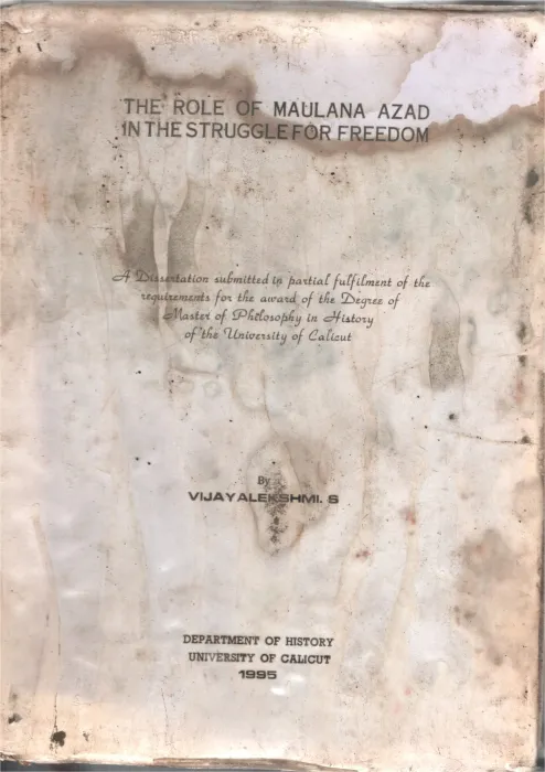 The Role Of Maulana Azad in The Struggle for Freedom BY Vijayalakshmi.S