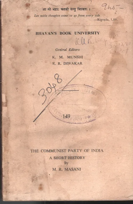 the Communist Party of India BY M.R.Manasi
