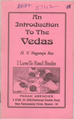 AN INTRRODUCTION TO THE VEDAS BY H.V. NAGARAJA RAO