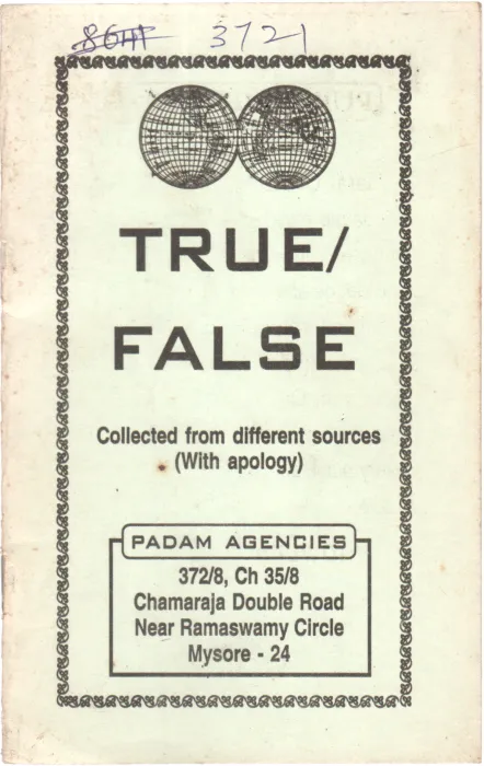 TRUE FALSE BY KANVI