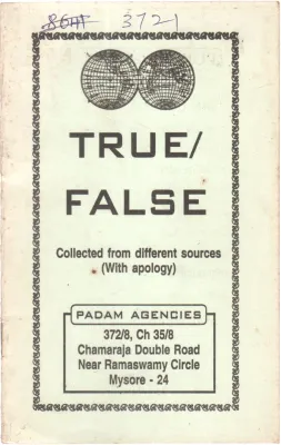 TRUE FALSE BY KANVI