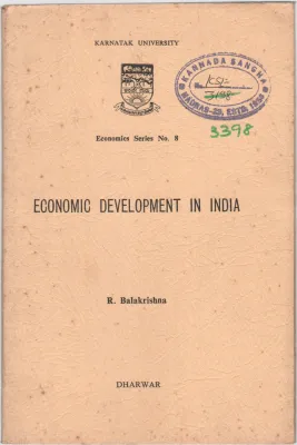 ECONOMIC DEVELOPMENT IN INDIA BY R. BALAKRISHNA