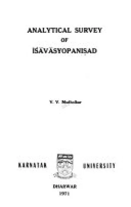 ANALYTICAL SURVEY OF ISAVASYOPANISAD BY V.V. MUDHOLKAR