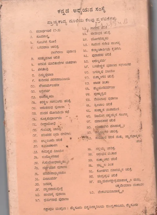 KANNADA HASTAPRATIGALA VARNANATMAKA SUCHI BY B.S. SANNAIAH