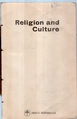 RELIGION AND CULTURE BY S.RADHA KRISHNAN