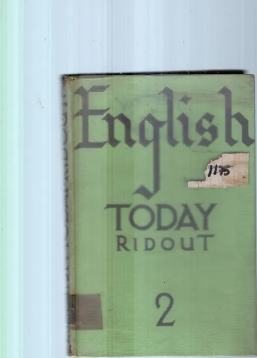 ENGLISH TODAY BY RONALD RIDOUT