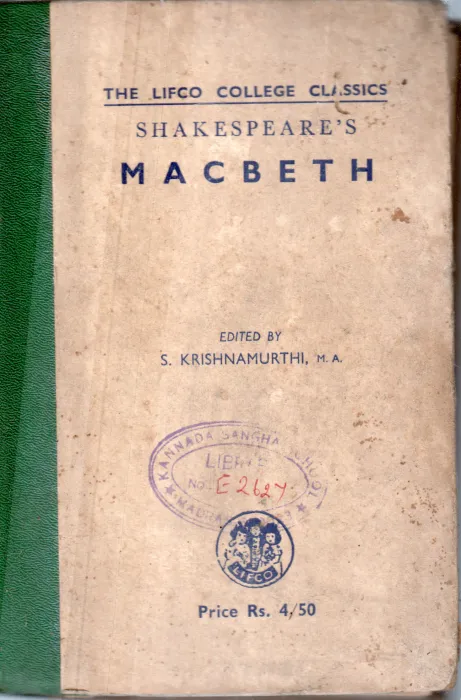 MACBETH BY S.KRISHNAMURTHI
