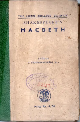 MACBETH BY S.KRISHNAMURTHI