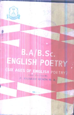 B.A/B.SC english Poetry By P.Rajaram Menon