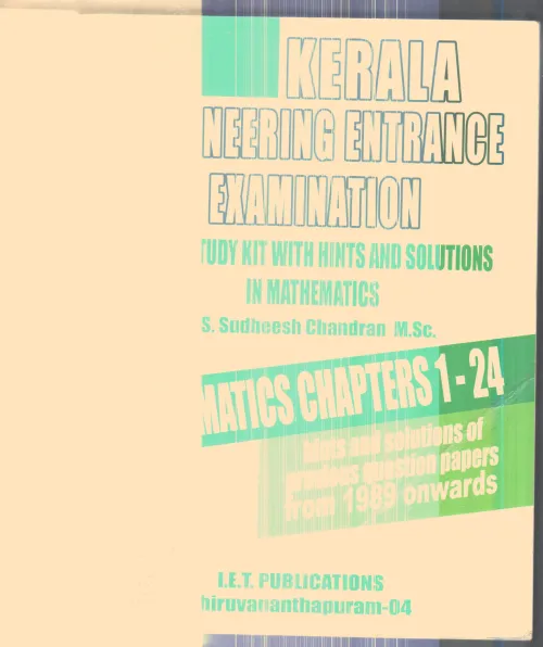 KERALA ENTRANCE EXAMINATION MATHS CHAPTERS By I E T PUBLICATIONS